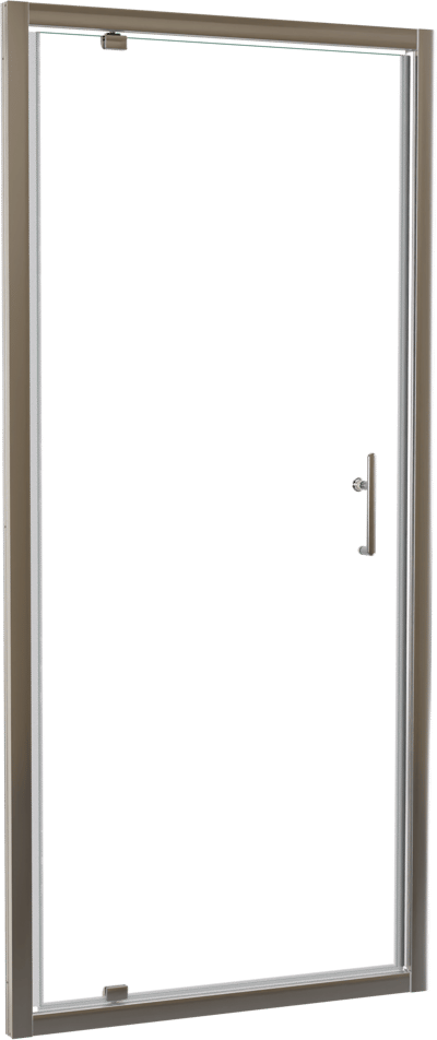 Linie Cadiz douche draaideur 90 cm x 190 cm Helder glas geborsteld chroom profiel