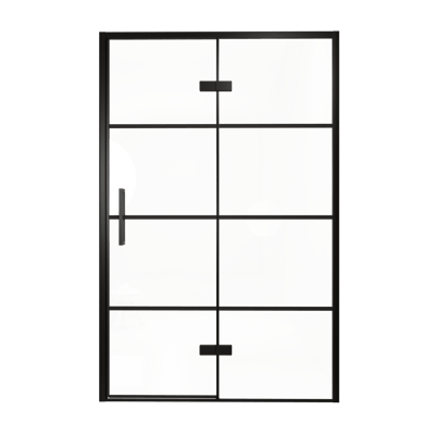 Balmani Senses Design Dusche Drehtür, Rechts, 140 cm x 210 cm, Lined, Profil Schwarz