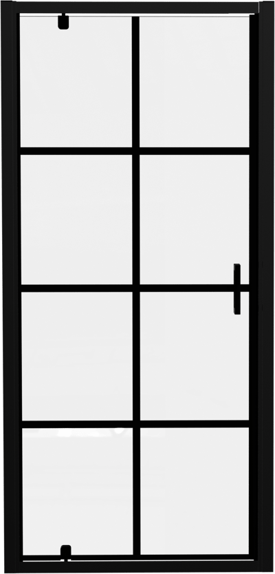 Luca Varess Vidor porte pivotante 90 x 190 cm verre Square profil noir mat