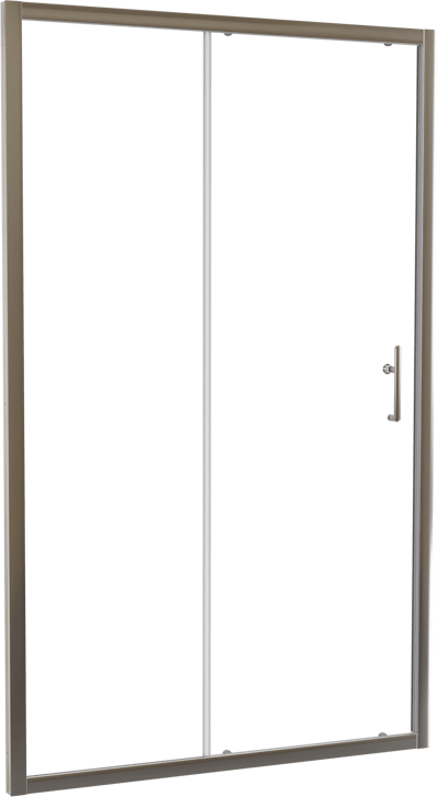 Linie Cadiz porte coulissante 120 cm x 190 cm verre transparent profil chrome brossé