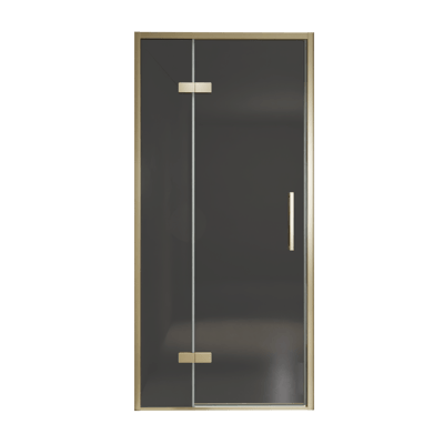 Balmani Senses Design porte pivotante à gauche 100 cm x 210 cm verre fumé, Profil Brushed Champagne Gold