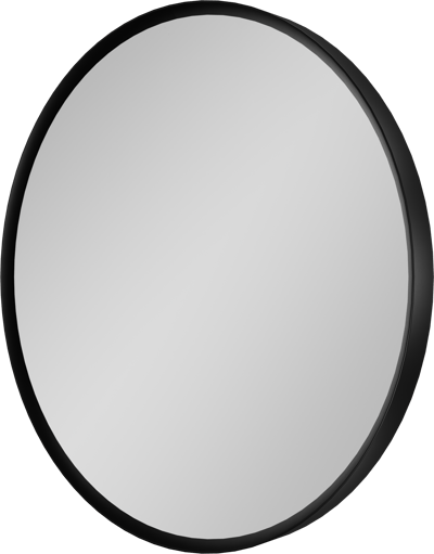 Balmani Auro Gäste-WC Spiegel: Rund, Schwarz matt, Ø 35 cm