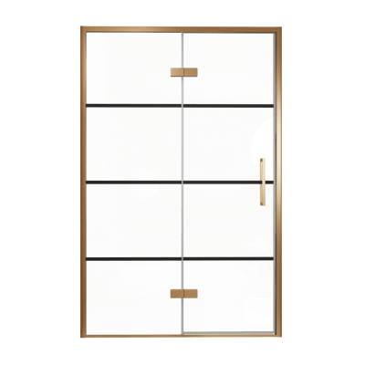 Balmani Senses Design douche draaideur links 140 cm x 210 cm Lined glas, Brushed Rosegold profielen