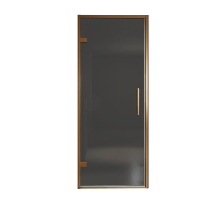 Balmani Senses Design porte pivotante à gauche 90 cm x 210 cm verre fumé, Profil Brushed Rosegold
