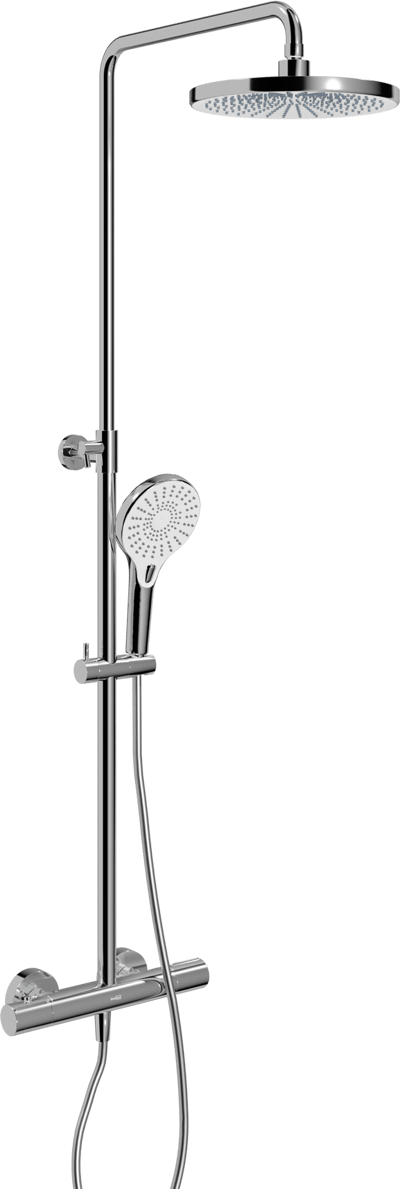 Blaufoss Onos 250 colonne de douche de pluie robinet thermostatique chrome et blanc brillants