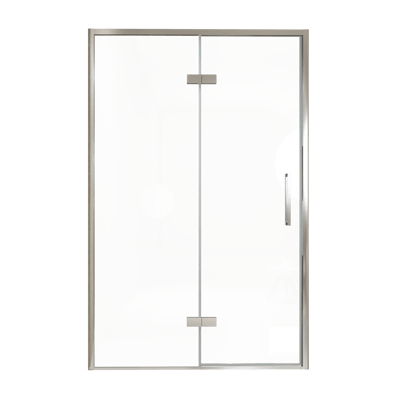 Balmani Senses Design porte pivotante à gauche 140 cm x 210 cm verre transparent, Profil chrome