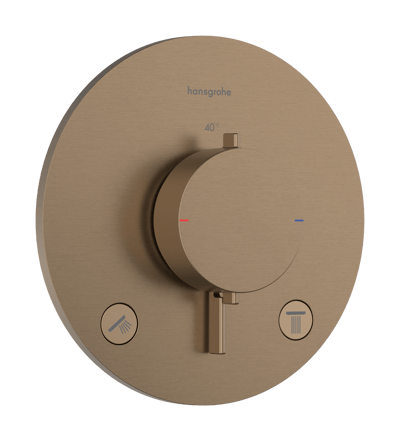 Hansgrohe Ecostat Comfort S inbouw thermostaat 2 uitgangen Brushed Bronze