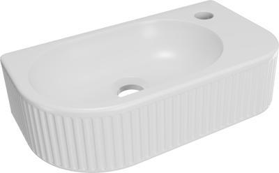 Luca Varess Rondo Ribs fonteintje 41 x 22 cm Mat Witte porselein