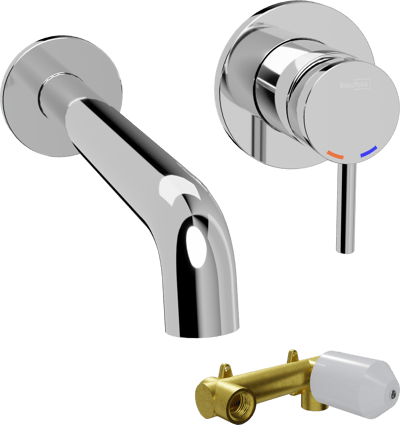 Blaufoss Round robinet de lavabo, élément encastré inclus