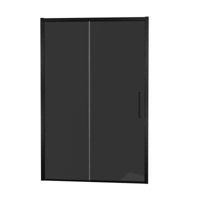 Balmani Senses Design douche schuifdeur omkeerbaar 160 cm x 210 cm Rookglas, Zwarte profielen