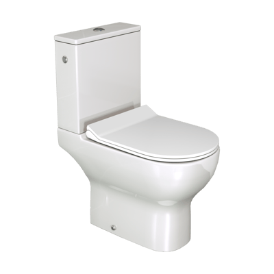 Linie Aviso staand toilet hoogglans wit met spoelrand