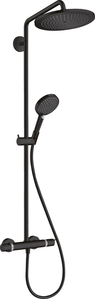 Hansgrohe Croma Select S280 thermostatische kraan regendoucheset Mat Zwart