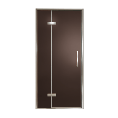 Balmani Senses Design douche draaideur links 100 cm x 210 cm Brons glas, Chroom profielen