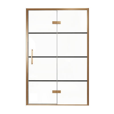 Balmani Senses Design douche draaideur rechts 140 cm x 210 cm Lined glas, Brushed Rosegold profielen