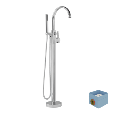 Blaufoss Elipsos robinet de bain îlot avec douchette chrome brillant