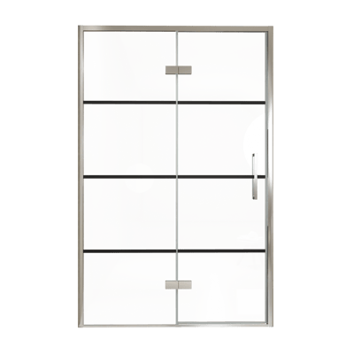 Balmani Senses Design Dusche Drehtür, Links, 140 cm x 210 cm, Lined, Profil Chrom