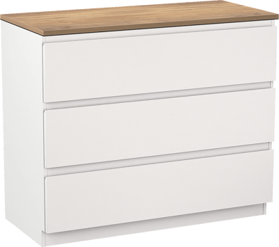 Linie Lado meuble salle de bains à poser 100 x 46 cm blanc mat avec Lado tablette simple ou double en mélaminé chêne naturel