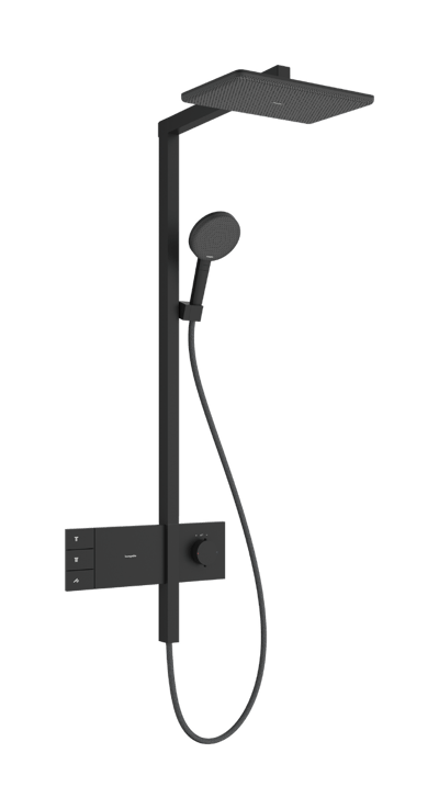 Hansgrohe Raindance Alive Q Showerpipe regendoucheset 210/340 2jets, Ecosmart met Showerselect Comfort Mat Zwart