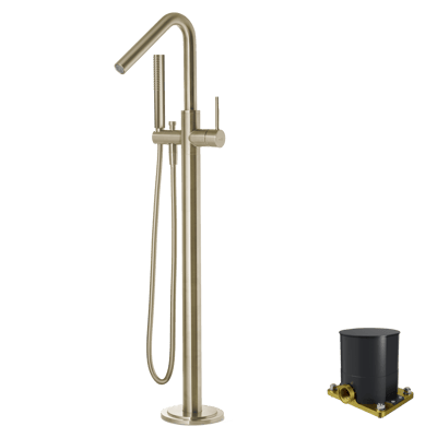 Blaufoss Round Move robinet baignoire mitigeur îlot (montage sol) Brushed Champagne Gold