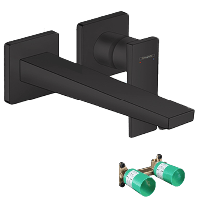 Hansgrohe Metropol Unterputz-Waschbecken Armatur: Schwarz Matt, Einbauelement inklusive