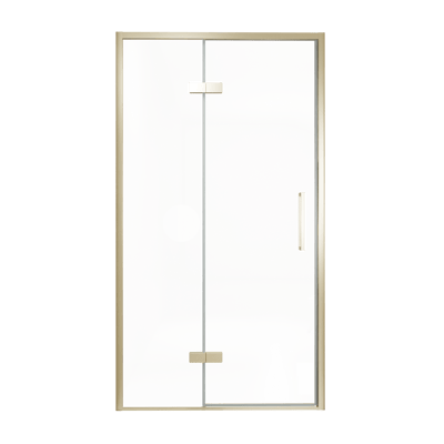 Balmani Senses Design Dusche Drehtür, Links, 120 cm x 210 cm, Klarglas, Profil Brushed Champagner Gold
