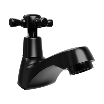 Linie Retro standaard koudwaterkraan mat zwart