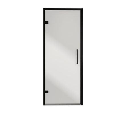 Balmani Senses Design porte pivotante à gauche 90 cm x 210 cm verre Miroir Reflex, Profil noir