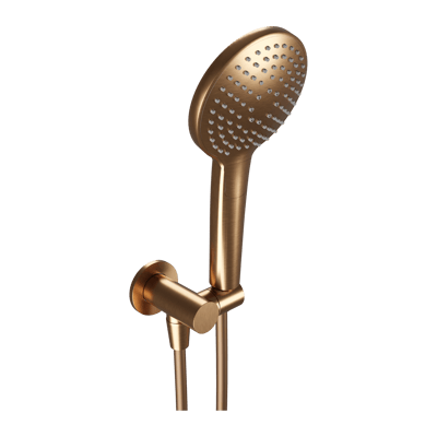 Blaufoss Round kit douchette avec coude raccordement 3 fonctions jet Brushed Rosegold