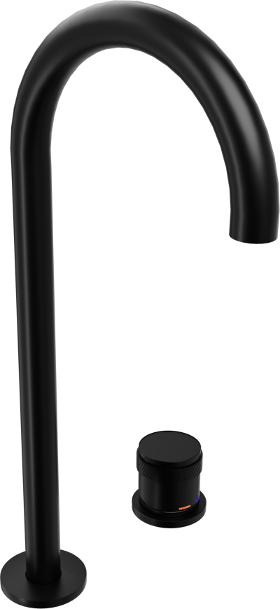 Blaufoss Pavilion Curve robinet de lavabo réhaussé noir mat