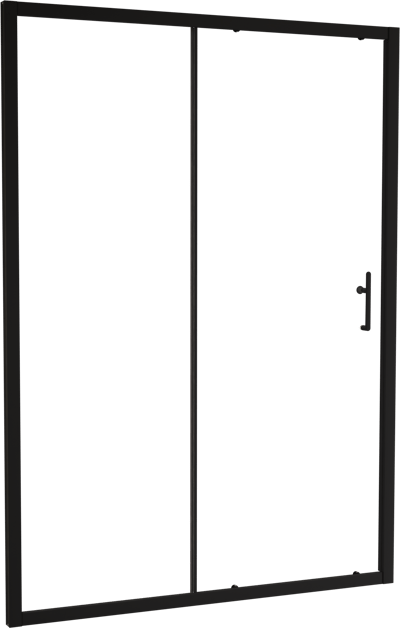 Linie Cadiz porte coulissante 140 cm x 190 cm verre transparent profil noir mat