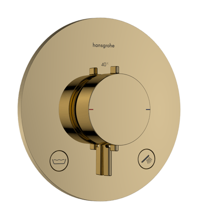 Hansgrohe Ecostat Comfort S inbouw thermostaat 2 uitgangen Polished Gold Optic EN1717