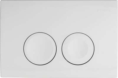 Delta 25 Betätigungsplatte, Weiß Glänzend, für Geberit Duofix UP100 Einbauspülkasten