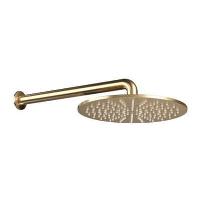 Blaufoss Round 300 rond regendouchekop met wand douchearm Ø30cm30 cm Brushed Champagne Gold