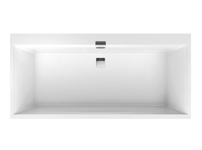 Villeroy & Boch Squaro Edge 12 2-Personen-Einbaubadewanne: 190 x 90 cm, Quaryl, Weiß Glänzend