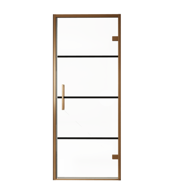 Balmani Senses Design Dusche Drehtür, Rechts, 90 cm x 210 cm, Lined, Profil Brushed Rosegold