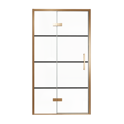Balmani Senses Design douche draaideur links 120 cm x 210 cm Lined glas, Brushed Rosegold profielen