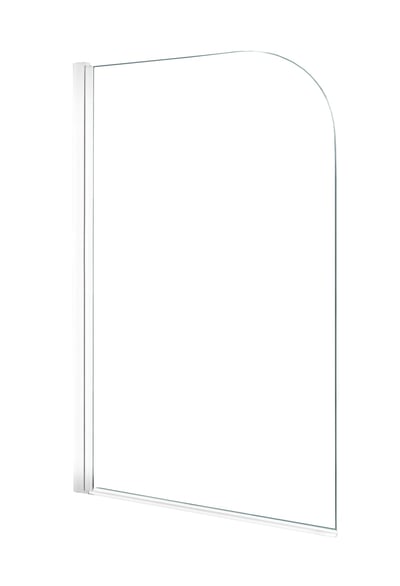 Linie Palma Badewannenaufsatz: 80 cm, Klarglas, Weißes Profil