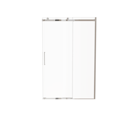 Luca Varess Boltano porte coulissante 130 cm x 200 cm verre transparent chrome profil