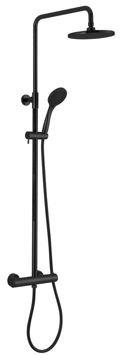 Linie Neptunus 200 colonne de douche de pluie robinet thermostatique noir mat