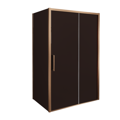 Balmani Senses Design douchehoek met rechtse schuifdeur en vaste zijwand, 160 x 100 cm, Brons, Brushed Rosegold profielen