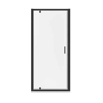 Luca Varess Vidor Duschtür: Drehtür, 90 x 190 cm, Klarglas, Schwarzes Profil, matt