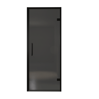 Balmani Senses Design Dusche Drehtür, Rechts, 90 cm x 210 cm, Rauchglas, Profil Schwarz