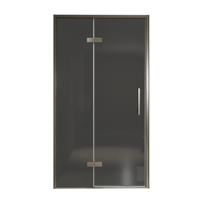 Balmani Senses Design Dusche Drehtür, Links, 120 cm x 210 cm, Rauchglas, Profil Brushed GunMetal