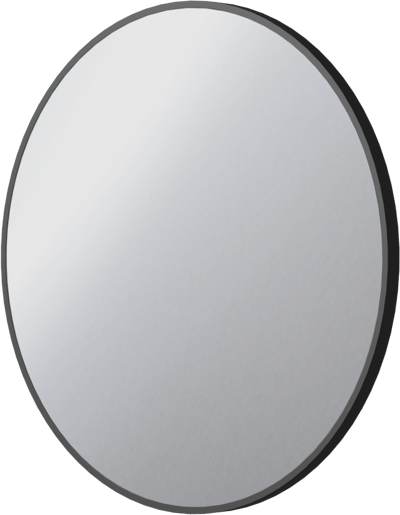 Linie Vivor Badspiegel: Rund, Schwarz, Ø 70 cm