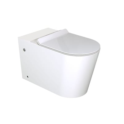 Luca Varess Santino WC stehend, weiß glänzend, ohne Spülrand - Toiletpan + Sitz