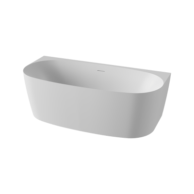 Luca Varess Sutilo Ovale halb freistehende Badewanne: 170 x 75 cm Acryl, Weiß matt