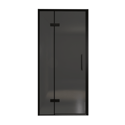 Balmani Senses Design douche draaideur links 100 cm x 210 cm Rookglas, Zwarte profielen