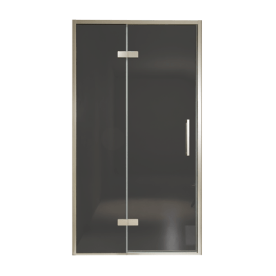 Balmani Senses Design porte pivotante à gauche 120 cm x 210 cm verre fumé, Profil Brushed CoolMetal
