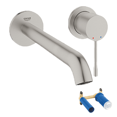 Grohe Essence robinet de lavabo encastré Supersteel incl élément intégré