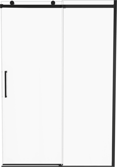 Luca Varess Boltano porte coulissante 140 cm x 200 cm verre transparent profil noir mat